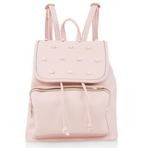 Cute! Baby Pink Pearl Stud Backpack Bag Purse NEW!